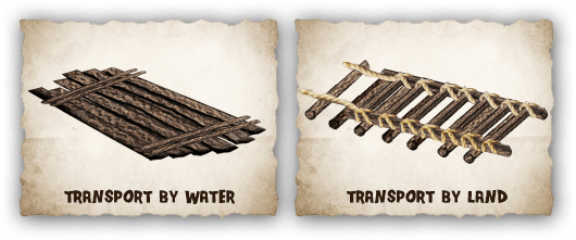 correct transport method is raft and boat
