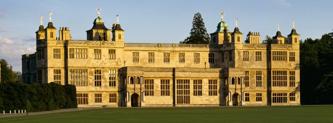 The magnificent Jacobean west front of Audley End, Essex