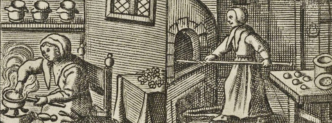 Cooking and baking scenes from a late 17th-century recipe book