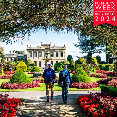 Image:  visitors in garden at Brodsworth Hall