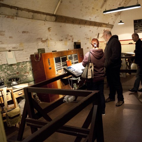 Photo of people looking at Second-World-War artefacts at Dover Castle in Kent