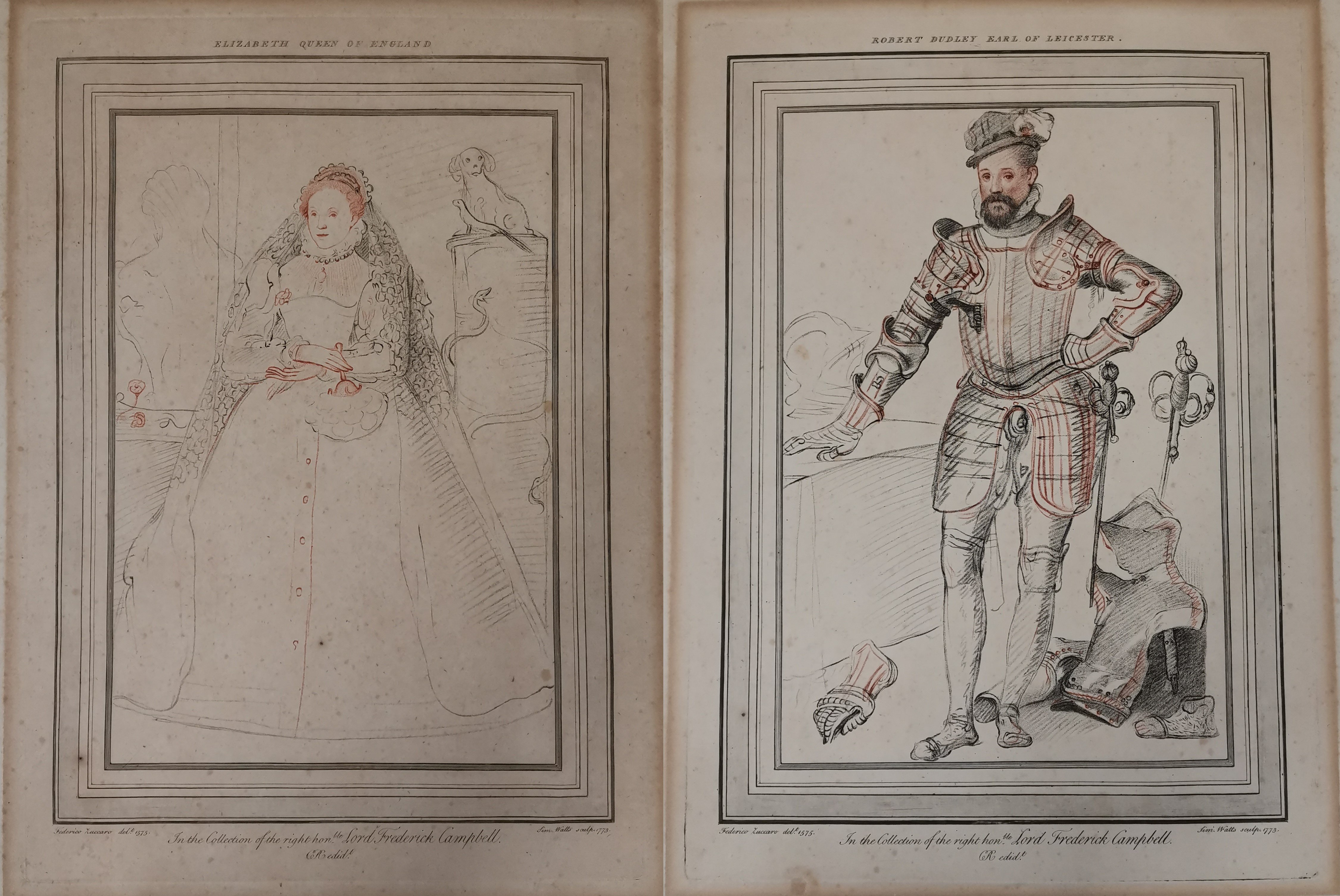 Image: Engravings of Elizabeth I and Robert Dudley