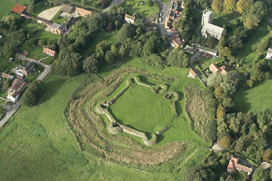 Bolingbroke Castle seen from the air