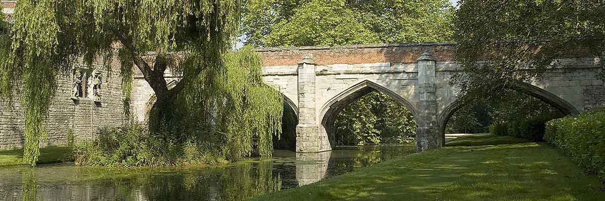 The north bridge across the moat, first built in stone by Richard II and rebuilt by Edward IV in the late 15th century