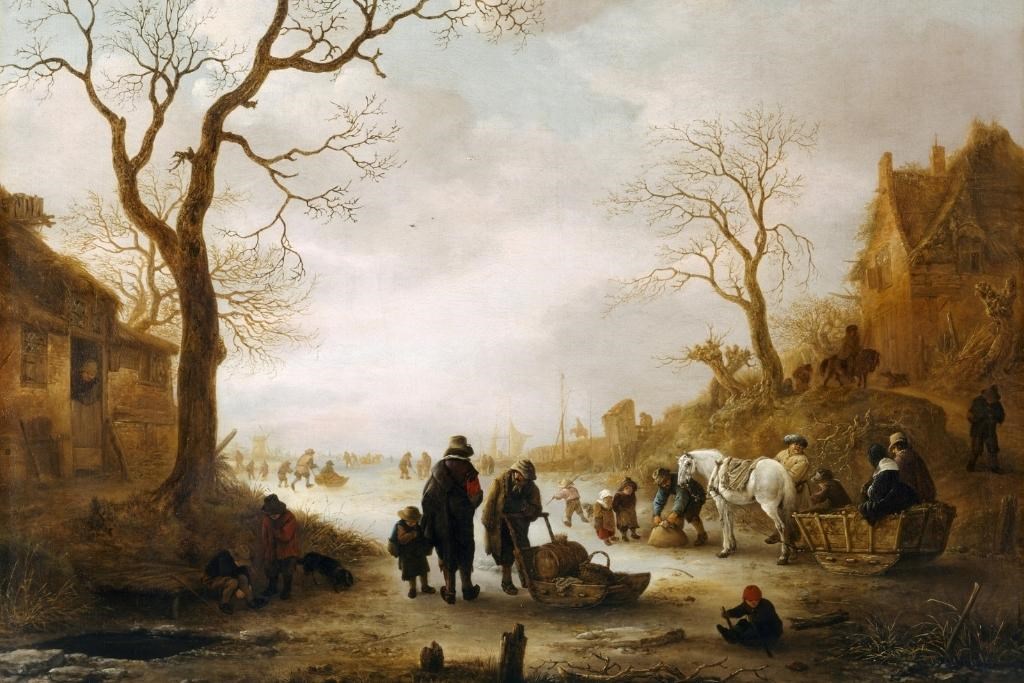 Talk on A Canal in Winter by Isaac van Ostade