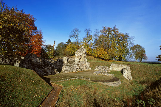 14th-century defensive earthworks seen from the south-east