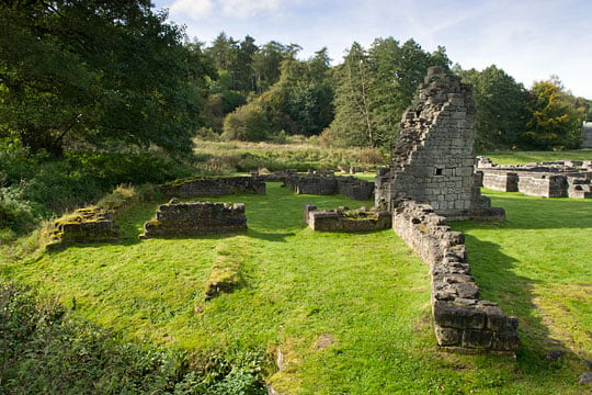 The remains of the kitchen block serving the abbot's house, Roche Abbey