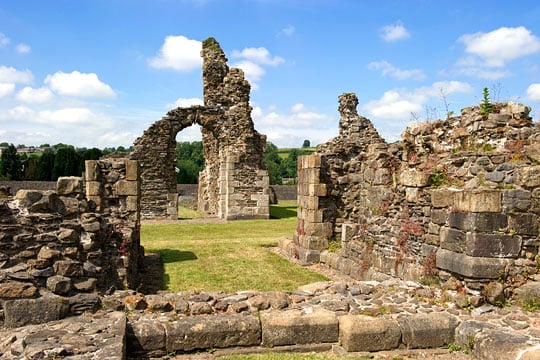 View across the abbey ruins