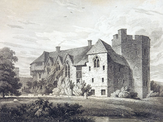 Britton engraving of Stokesay Castle