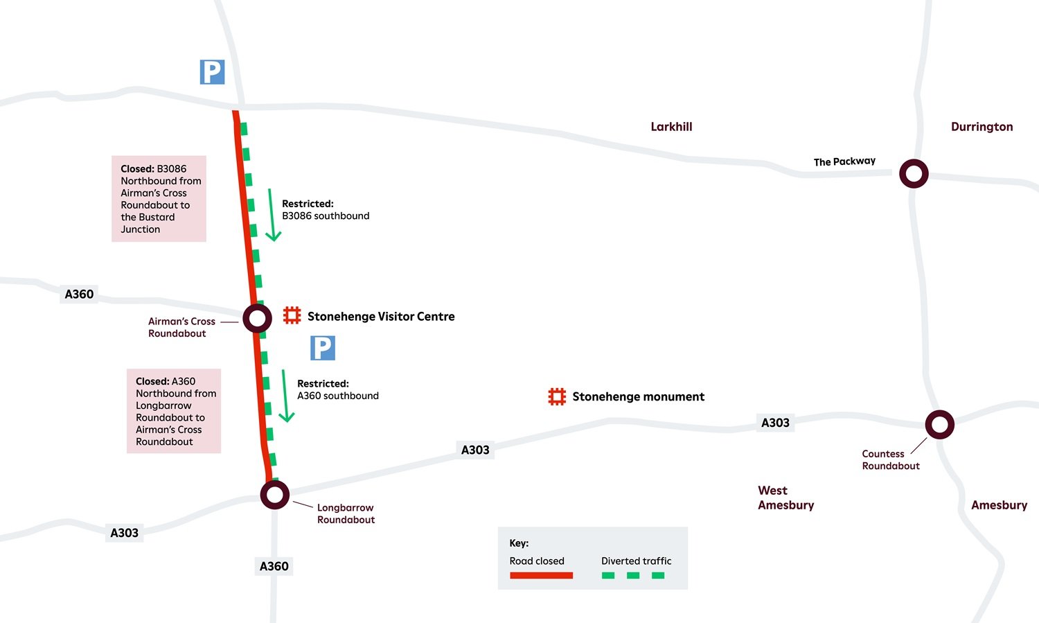 Winter solstice road closures map