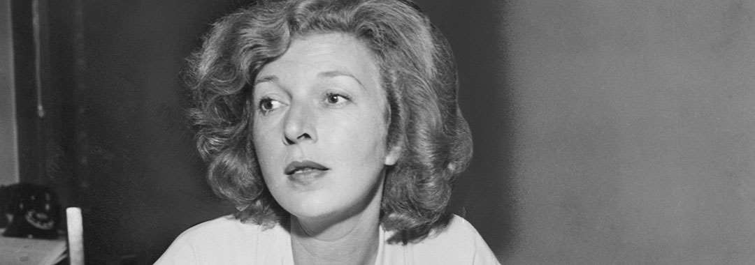 Martha Gellhorn at a press conference held at the oddices of the Spanish Refugee Appeal in New York City in about 1946