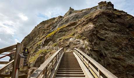 Tintagel Castle, Cornwall "Perfect combination of castle in a breathtaking clifftop location, stunning views of the sea, and beach cove tunnels down below."