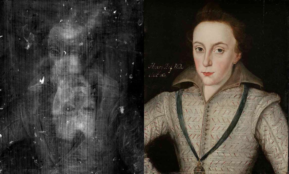 X-radiography of a portrait of Henry, Prince of Wales (1594–1612) from the collection at Audley End House, Essex