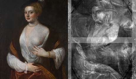 X-ray of ‘Titian’s Mistress’ – a painting in the collection at Apsley House, London