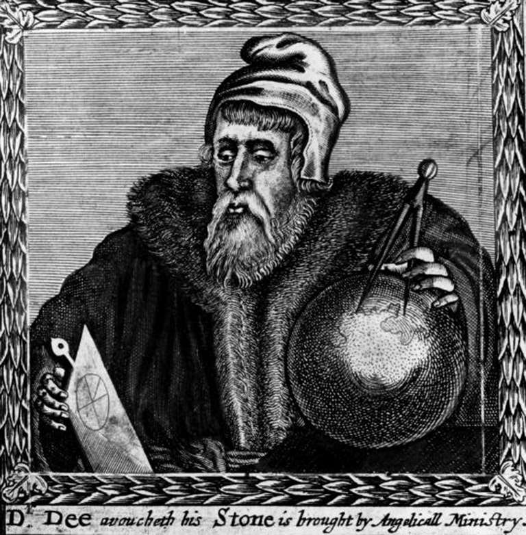 Drawing of the philosopher and alchemist John Dee