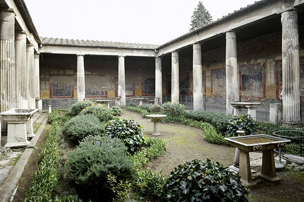 House of Vetti in Pompeii, Italy with the garden reconstructed as it may have appeared in the 1st century AD