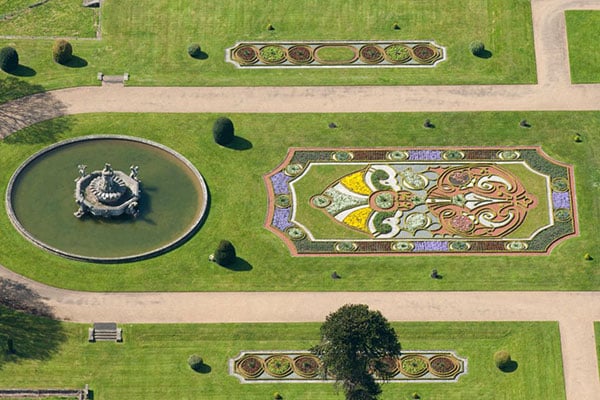 Witley Court East Parterre from the air 