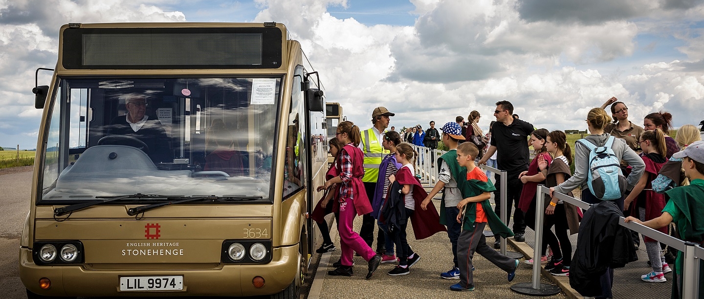 Lining up for the bus
