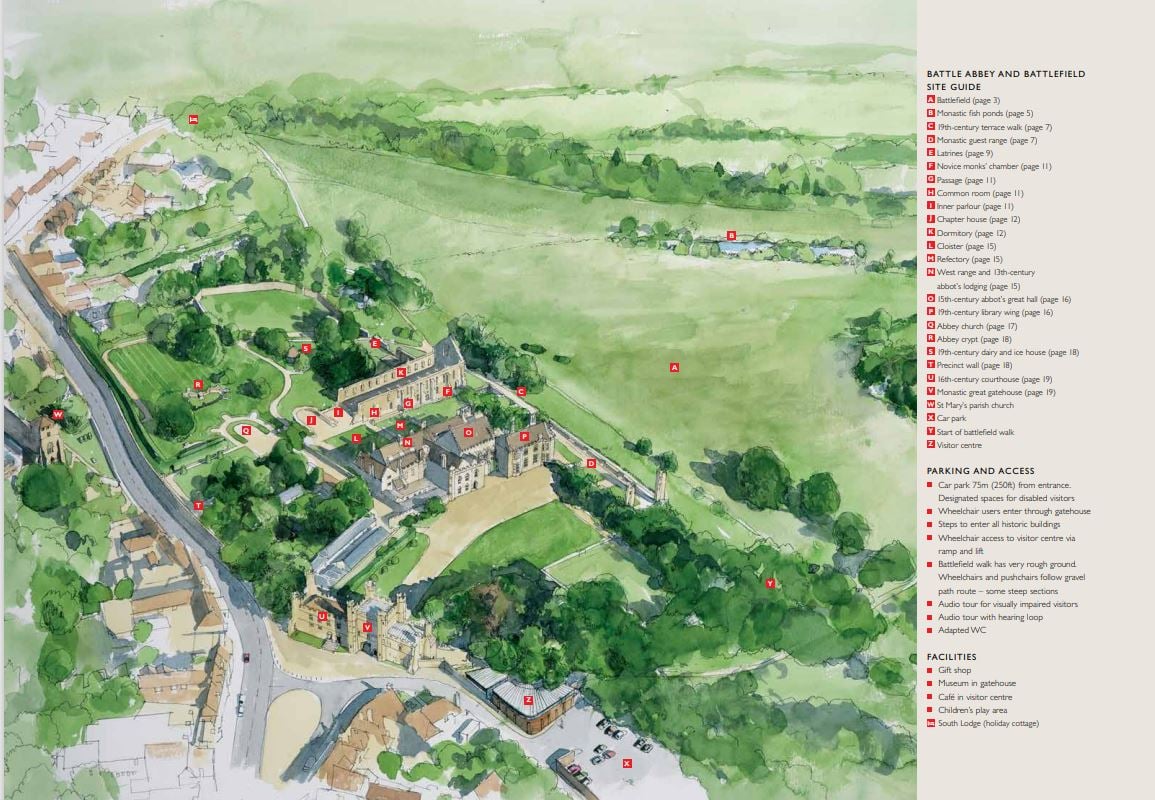 Battle Abbey Site Map