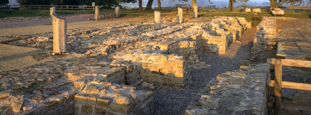 The site of a 6th-century hall, possibly a warlord’s residence, at Birdoswald Roman Fort in Cumbria, built over a Roman granary