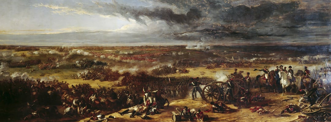 Detail from ‘The Battle of Waterloo’, painted in 1843 and on display at Apsley House, London Detail from ‘The Battle of Waterloo’, painted in 1843 and on display at Apsley House, London