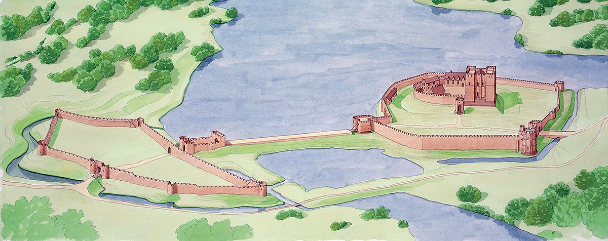 A reconstruction of Kenilworth Castle as it may have looked just before the siege of 1266. King John, Henry III’s father, had added the outer stone walls and greatly enlarged the mere, or lake, surrounding the castle in the early 13th century A reconstruction of Kenilworth Castle as it may have looked just before the siege of 1266. King John, Henry III’s father, had added the outer stone walls and greatly enlarged the mere, or lake, surrounding the castle in the early 13th century
