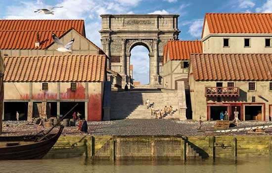 Reconstruction drawing of a Roman arch Reconstruction drawing of a Roman arch