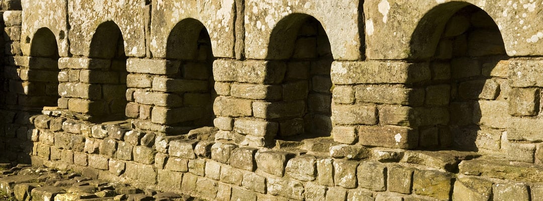 The changing rooms in the bathhouse at Chesters Roman Fort on Hadrian’s Wall