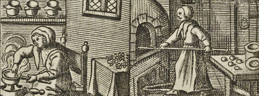 Cooking and baking scenes from a late 17th-century recipe book
