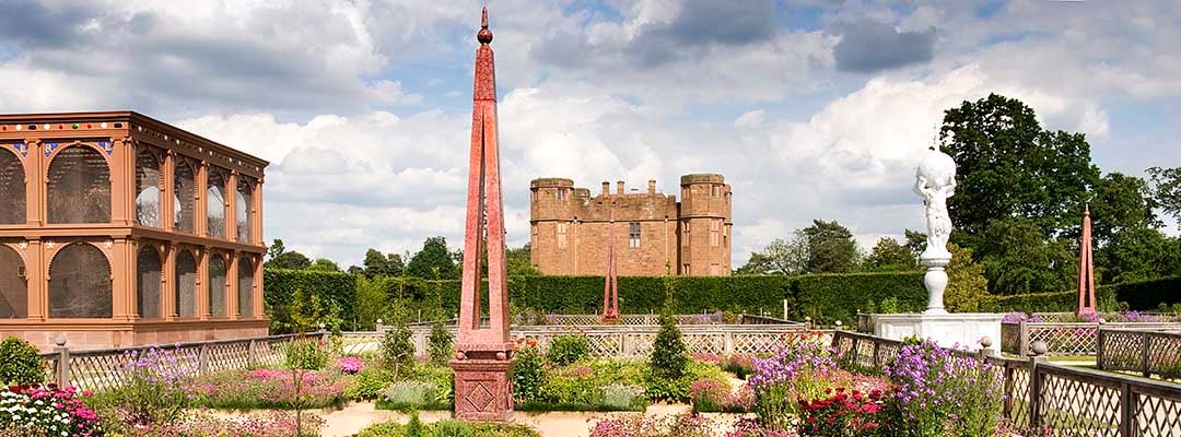 The recreated Elizabethan garden at Kenilworth Castle, Warwickshire