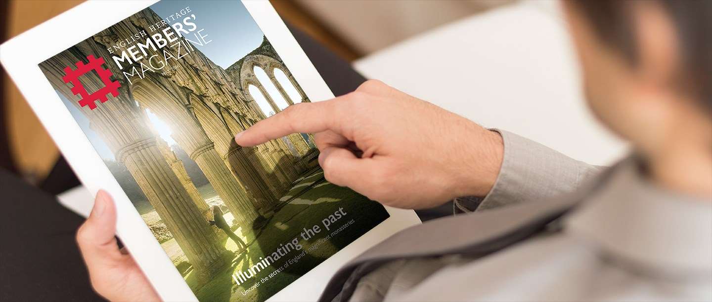 English Heritage Members' Magazine viewed on a tablet