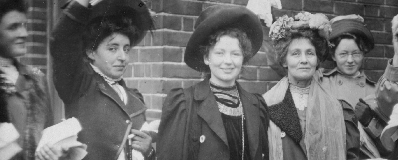 Emmeline Pankhurst celebrating after being released from prison