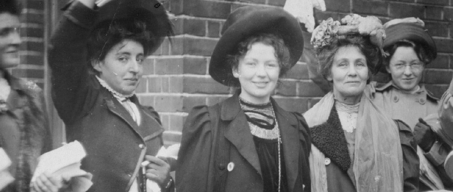 Emmeline Pankhurst celebrating after being released from prison