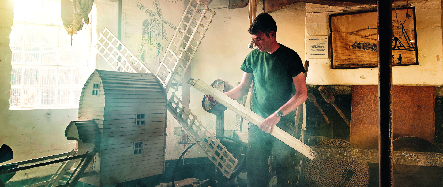 Image: Millwright working in Saxtead Mill