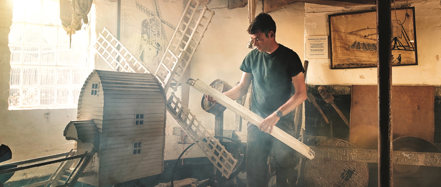 Image: Millwright working in Saxtead Mill