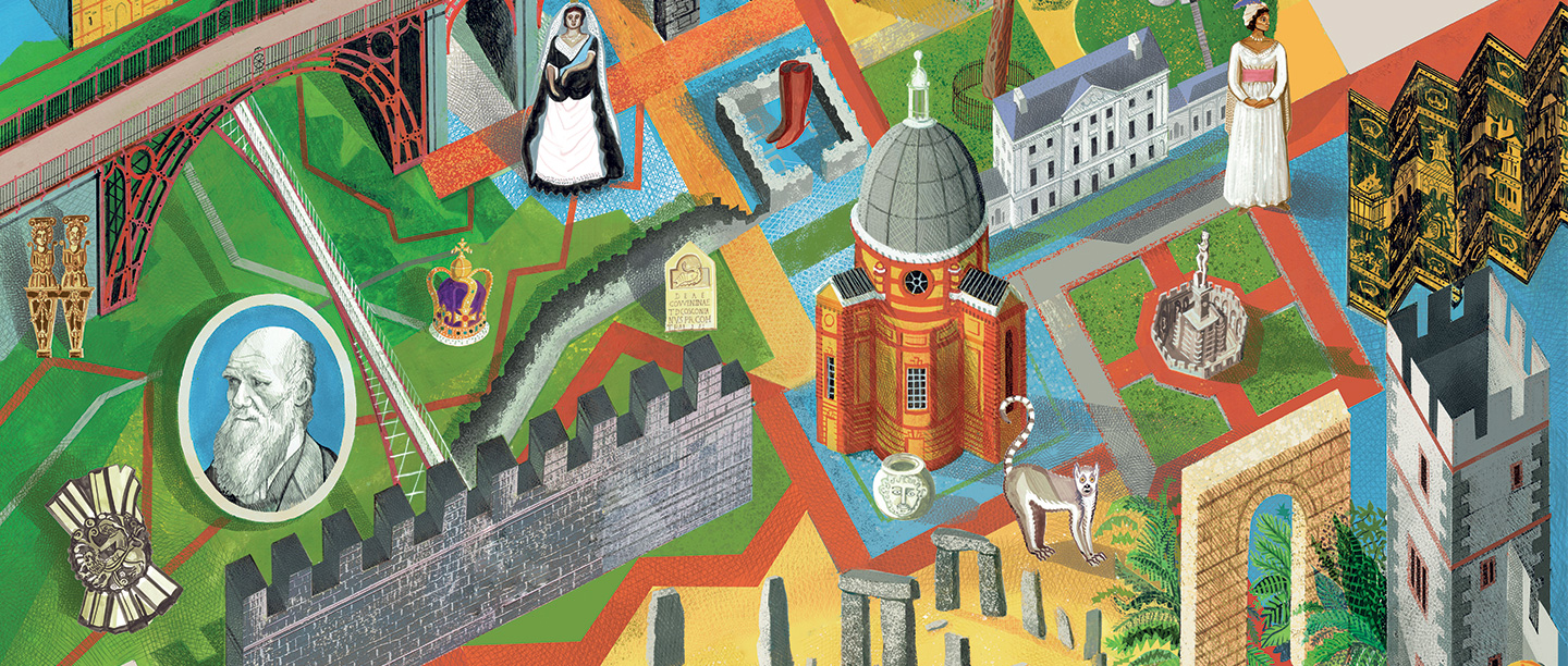 Image: illustration of English Heritage sites