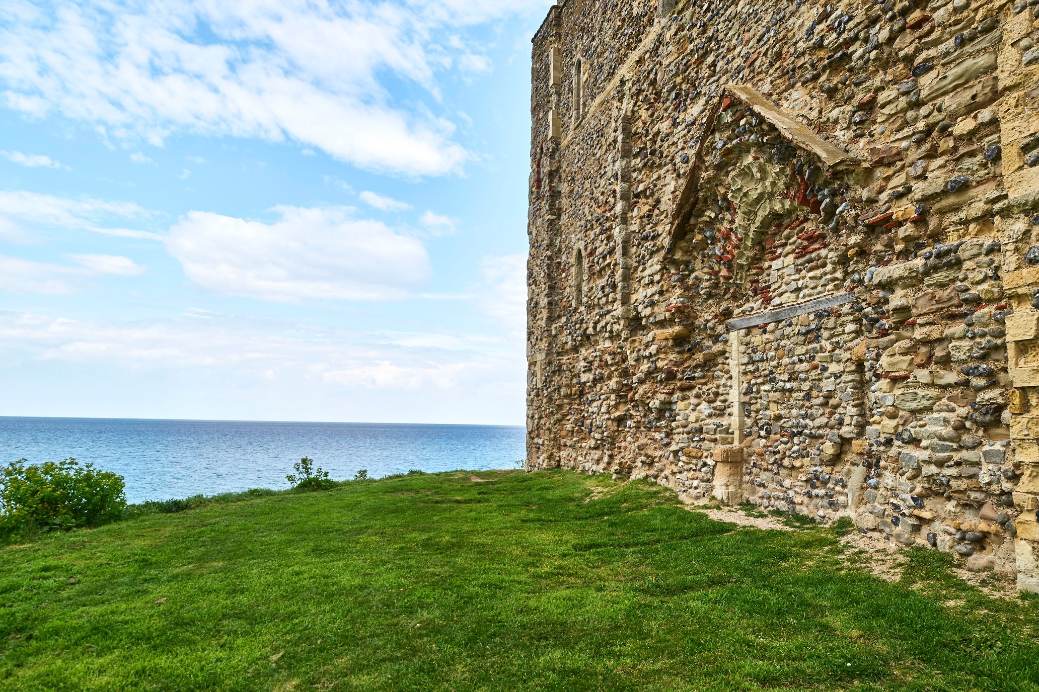 Photo of an infilled doorway in the church at Reculver Towers and Roman Fort