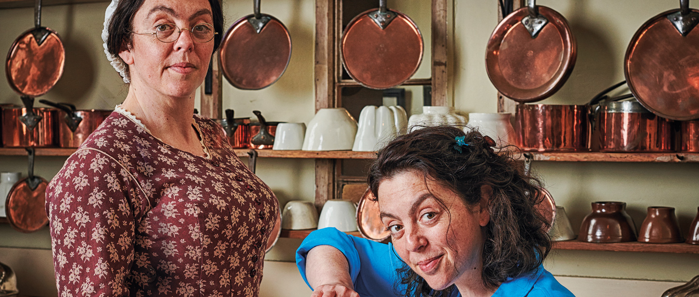 Image: Kathy Hipperson as Mrs Crocombe and as herself