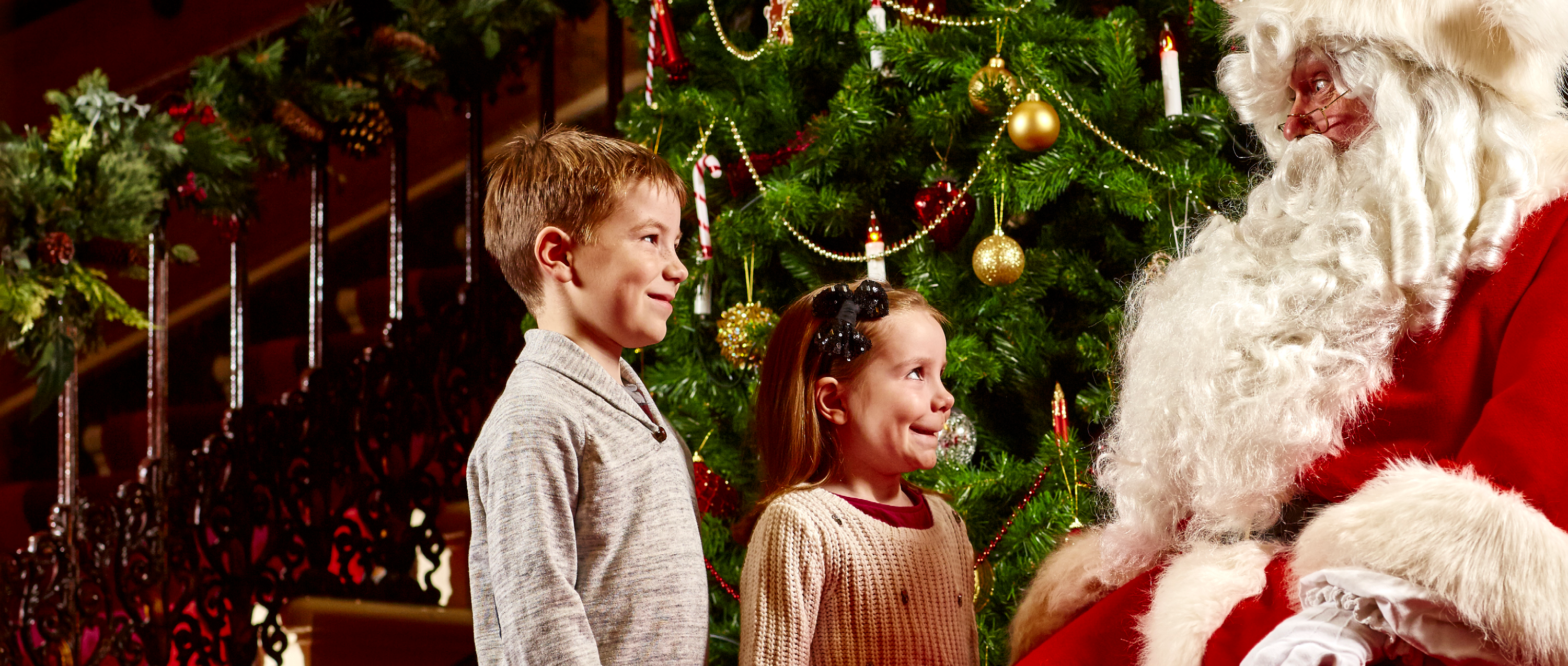 Image: children meet Father Christmas