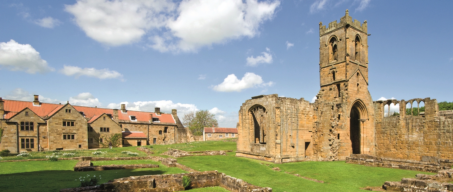 External view of Mount Grace Priory in North Yorkshire
