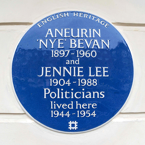 Image: Blue plaque to Aneurin 'Nye' Bevan and Jennie Lee in Chelsea