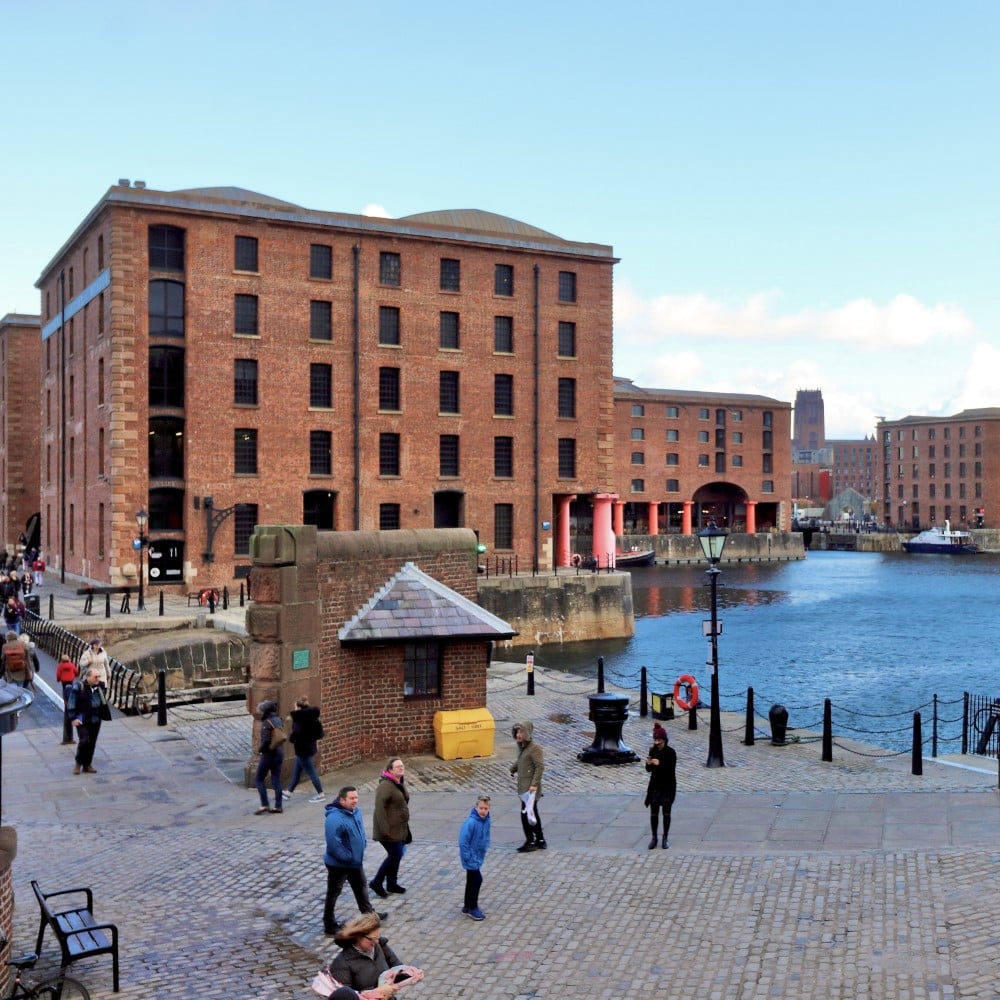 Photo of people exploring the docks in Liverpool