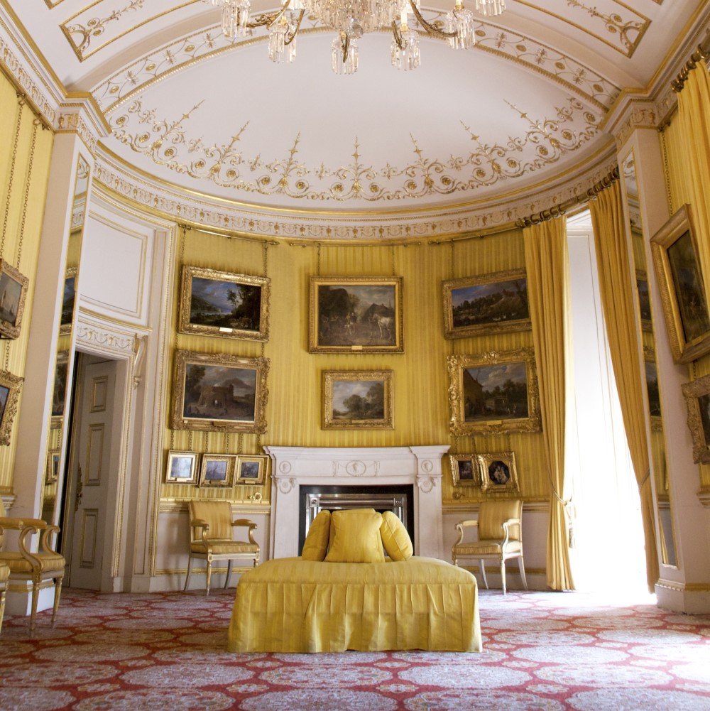 Photo of paintings in the ornate Piccadilly Drawing Room at Apsley House in London