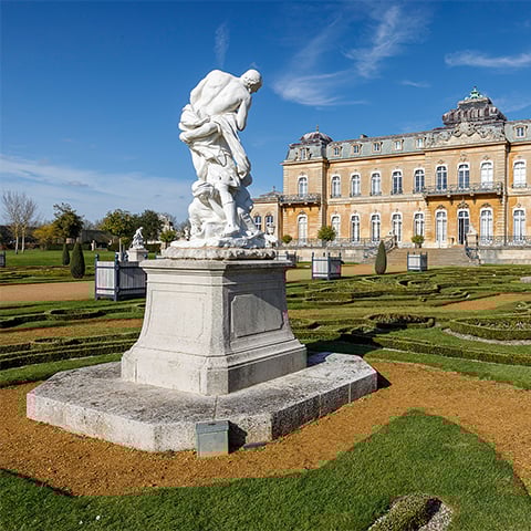 Photo of a statue in the gardens at Wrest Park