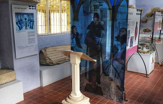 Image: inside the Byland Abbey museum