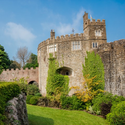 Photo of the moat garden and gatehouse at Walmer Castle in Kent