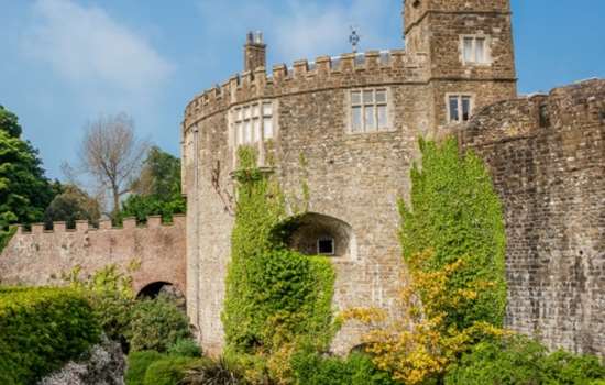 Photo of the moat garden and gatehouse at Walmer Castle in Kent