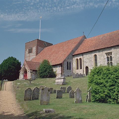 Image: Church in Cheriton, near the battlefield (copyright Historic England)