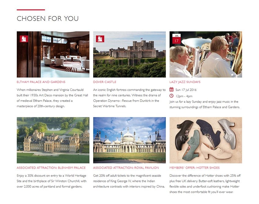 English Heritage Members' Area Homepage