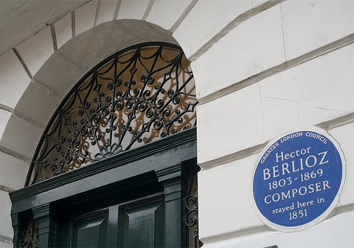 The plaque to Berlioz at 58 Queen Anne Street, Westminster